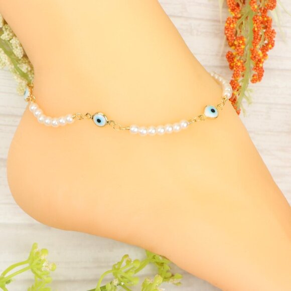 "Handmade Anklet – Elegant & Delicate Jewelry for Women | UNVRC1454 - Picture 10 of 10